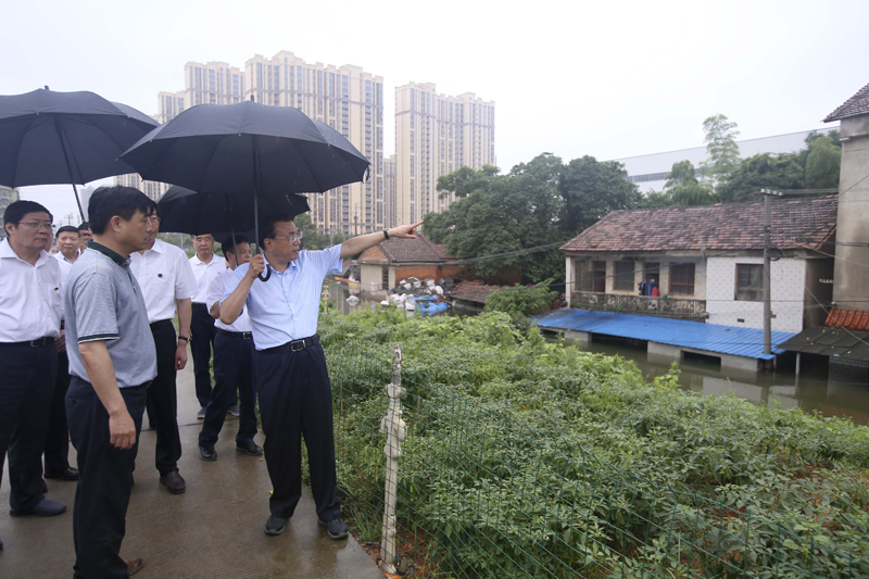 李克强登岳阳长江干堤：把群众生命财产安全顶在头上